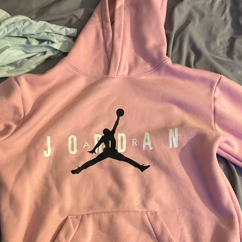 Jordan Light Pink Hoodie with Black Logo